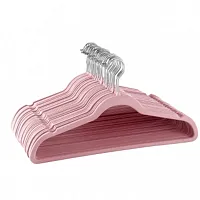 Elama Home 30 Piece Velvet Slim Profile Heavy Duty Felt Hangers with Stainless S