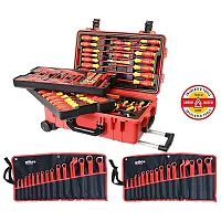 Wiha Master Electricians Insulated Tools Set In Rolling Hard Case - 112 Piece Se