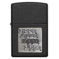 Zippo Windproof Lighter Black Crackle?? Gold Zippo Logo