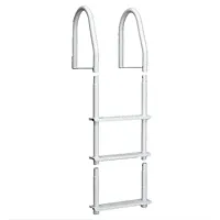 Dock Edge Fixed 4 Step Ladder Bright White Galvalume