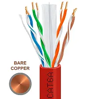 Cmple 1000Ft Cat 6A Riser Ethernet Cable Red | 10G, Cmr, 23Awg | Bare Copper 405