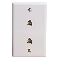 Cmple 463-N Wall Plate Jacks 6P4C Double White