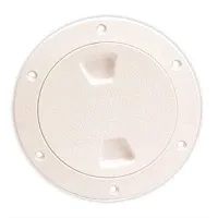 Beckson 4&quot; Smooth Center Screw-Out Deck Plate - Beige