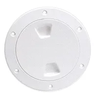 Beckson 4&quot; Smooth Center Screw-Out Deck Plate - White