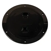 Beckson 6&quot; Smooth Center Screw-Out Deck Plate - Black