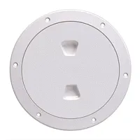 Beckson 6&quot; Smooth Center Screw-Out Deck Plate - White