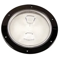 Beckson 6&quot; Clear Center Screw-Out DecK Plate - Black