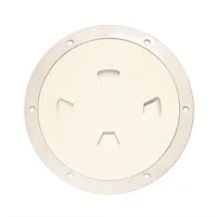 Beckson 8&quot; Smooth Center Screw-Out Deck Plate - Beige