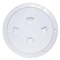 Beckson 8&quot; Smooth Center Screw-Out Deck Plate - White