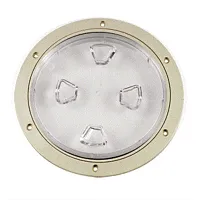 Beckson 8&quot; Clear Center Screw-Out Deck Plate - Beige