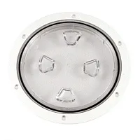 Beckson 8&quot; Clear Center Screw-Out Deck Plate - White