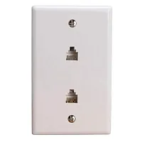 Cmple 467-N Wall Plate Jacks 6P6C Double White