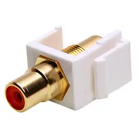 Cmple 482-N Keystone Jack - Modular RCA w/Red Center (White)
