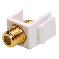 Cmple 488-N Keystone Jack-Modular F Type(Gold Plated) WHITE