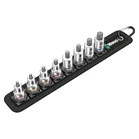Wera Metric Hex-Plus Bit Socket Set With Holding Function 3/8&quot; Drive On Belt (8 