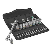 Wera Metric 1/4&quot; Drive Metal Ratchet Set With Push-Through Square (28 Piece Set)