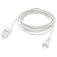 Cmple 3-Outlet Power Extension Cord White 6 Feet 505-N