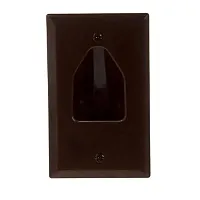 Cmple 510-N Wall Plate - 1-Gang Recessed Low Voltage Cable - Bro