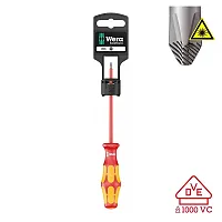 Wera Vde Insulated Screwdriver: Slotted 3Mm X 100Mm (On Hang-Tag With Lasertip)