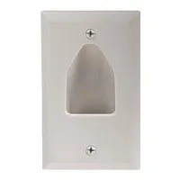 Cmple 513-N Wall Plate - 1-Gang Recessed Low Voltage Cable - Whi