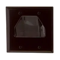 Cmple 515-N Wall Plate - 2-Gang Recessed Low Voltage Cable - Bro