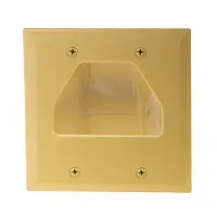 Cmple 516-N Wall Plate - 2-Gang Recessed Low Voltage Cable - Ivo