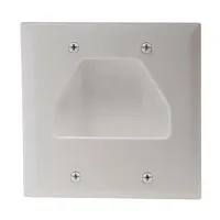 Cmple 518-N Wall Plate - 2-Gang Recessed Low Voltage Cable - Whi
