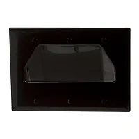 Cmple 519-N Wall Plate - 3-Gang Recessed Low Voltage Cable - Bla