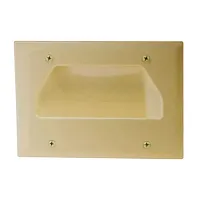 Cmple 520-N Wall Plate - 3-Gang Recessed Low Voltage Cable - Lit