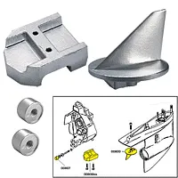Tecnoseal Anode Kit w/Hardware - Mercury Alpha 1 Gen 1 - Zinc