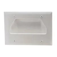 Cmple 521-N Wall Plate - 3-Gang Recessed Low Voltage Cable - Whi