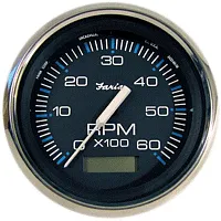 Faria Chesapeake Black SS 4&quot; Tachometer w/Hourmeter - 6,000 RPM 