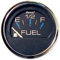 Faria Chesapeake Black SS 2&quot; Fuel Level Gauge (E-1/2-F)