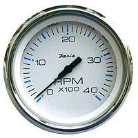 Faria Chesapeake White SS 4&quot; Tachometer - 4,000 RPM (Diesel - Me