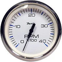 Faria Chesapeake White SS 4&quot; Tachometer - 4,000 RPM (Diesel - Ma