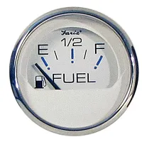 Faria Chesapeake White SS 2&quot; Fuel Level Gauge (E-1/2-F)