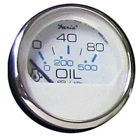 Faria Chesapeake White SS 2&quot; Oil Pressure Gauge - 80 PSI