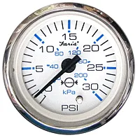 Faria Chesapeake White SS 2&quot; Water Pressure Gauge Kit - 30 PSI