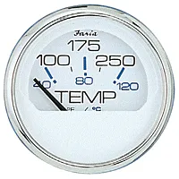 Faria Chesapeake White SS 2&quot; Water Temperature Gauge (100-250&#1