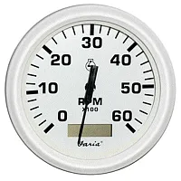 Faria Dress White 4&quot; Tachometer w/Hourmeter - 6,000 RPM (Gas - I