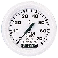 Faria Dress White 4&quot; Tachometer w/Systemcheck Indicator - 7,000 