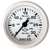 Faria Dress White 2&quot; Water Pressure Gauge Kit - 30 PSI