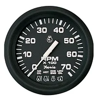 Faria Euro Black 4&quot; Tachometer w/Systemcheck Indicator - 7,000 R
