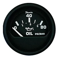 Faria Euro Black Oil Pressure Gauge - 80 PSI
