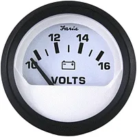 Faria Euro White 2&quot; Voltmeter (10-16 VDC)
