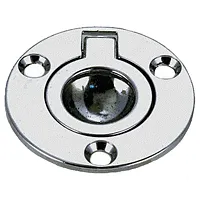 Perko Round Flush Ring Pull - 2&quot; - Chrome Plated Zinc - Pair