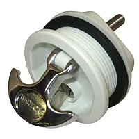 Whitecap T-Handle Latch - Chrome Plated Zamac/White Nylon - Lock