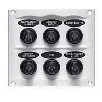 Marinco Waterproof Panel - 6 Switches - White