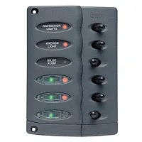 Marinco Contour Switch Panel - Waterproof 6 Way