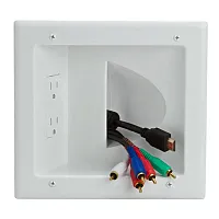 Cmple 599-N Wall Plate - Recessed Media Plate with Duplex Recept